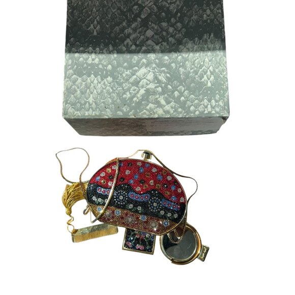 Judith Leiber 9503 Swavorski covertible clutch cross body mirror comb fr… - Picture 1 of 11